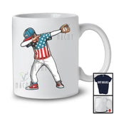 Personalized Custom Name Dabbing Men Playing Baseball, Proud 4th Of July Baseball, Patriotic T-Shirt