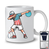 Personalized Custom Name Dabbing Men Playing Bowling, Proud 4th Of July Bowling, Patriotic T-Shirt