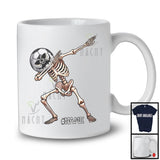 Personalized Custom Name Dabbing Soccer Skeleton, Cheerful Halloween Sport Player Team T-Shirt