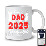 Personalized Custom Name Dad Of Two 2025 Graduates; Proud Father's Day Twin Girls; Graduation T-Shirt