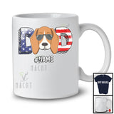 Personalized Custom Name Dad, Lovely 4th Of July Father's Day Beagle, Patriotic Family T-Shirt