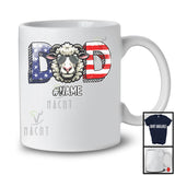 Personalized Custom Name Dad, Lovely 4th Of July Father's Day Sheep, Farm Farmer Patriotic T-Shirt