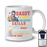 Personalized Custom Name Daddy Level Unlocked Skills, Awesome Father's Day Beer Drinking T-Shirt