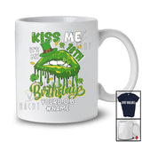 Personalized Custom Name Date Kiss Me It's My 18th Birthday; Joyful St. Patrick's Day Leprechaun Lips T-Shirt