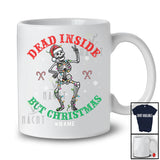 Personalized Custom Name Dead Inside But Christmas; Joyful X-mas Santa Skeleton; Family T-Shirt