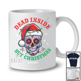 Personalized Custom Name Dead Inside But Christmas; Joyful X-mas Santa Sugar Skull; Sweater T-Shirt