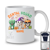 Personalized Custom Name Dental Squad; Lovely Halloween Three Witch Zombie Tooth; Dentist T-Shirt