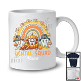 Personalized Custom Name Dental Squad; Lovely Thanksgiving Three Teeth; Dentist Dental Rainbow T-Shirt