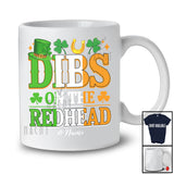 Personalized Custom Name Dibs On The Redhead; Cheerful St. Patrick's Day Irish Flag; Drinking T-Shirt