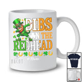 Personalized Custom Name Dibs On The Redhead; Cheerful St. Patrick's Day Leprechaun; Drinking T-Shirt