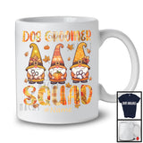 Personalized Custom Name Dog Groomer Squad; Lovely Thanksgiving Three Gnomes Plaid; Jobs T-Shirt