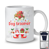 Personalized Custom Name Dog Groomer, Joyful Christmas Lights Santa Dog Nail Clippers, Jobs Careers T-Shirt