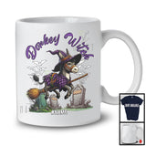 Personalized Custom Name Donkey Witch, Adorable Halloween Donkey With Broom, Family Group T-Shirt