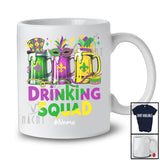 Personalized Custom Name Drinking Squad; Joyful Mardi Gras Mask 3 Beer Glasses; Drunker T-Shirt