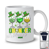 Personalized Custom Name Drunker Squad; Amazing St. Patrick's Day Three Wine Glasses; Drinking T-Shirt