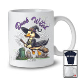 Personalized Custom Name Duck Witch, Adorable Halloween Duck With Broom, Family Group T-Shirt