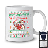 Personalized Custom Name Easily Distracted By Christmas Bulldogs; Lovely Sweater Santa Dog T-Shirt