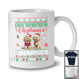 Personalized Custom Name Easily Distracted By Christmas Cockapoos; Lovely Sweater Santa Dog T-Shirt