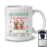 Personalized Custom Name Easily Distracted By Christmas Sproodles; Lovely Sweater Santa Dog T-Shirt