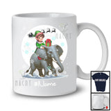Personalized Custom Name Elf Riding Elephant, Joyful Christmas Moon Snow Elephant, X-mas Team T-Shirt