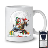 Personalized Custom Name Elf Riding Goat Santa; Cheerful Christmas Snowing; Animal Farmer T-Shirt