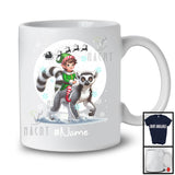 Personalized Custom Name Elf Riding Lemur, Joyful Christmas Moon Snow Lemur, X-mas Team T-Shirt