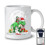 Personalized Custom Name Elf Riding T-Rex Santa; Cheerful Christmas Snowing; Animal Lover T-Shirt