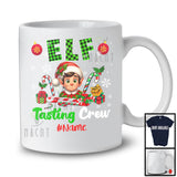 Personalized Custom Name Elf Tasting Crew; Adorable Christmas Plaid Candy Canes; X-mas Group T-Shirt