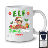 Personalized Custom Name Elf Tasting Crew; Adorable Christmas Plaid Cookies; X-mas Group T-Shirt