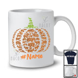 Personalized Custom Name Fall Hippo Pumpkin Shape; Lovely Thanksgiving Halloween Animal T-Shirt