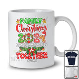 Personalized Custom Name Family Christmas 2024 Memories; Cheerful Plaid Santa Snowing T-Shirt