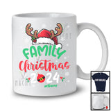 Personalized Custom Name Family Christmas 2024; Lovely Santa Reindeer Snow; Family Group T-Shirt