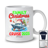 Personalized Custom Name Family Christmas Cruise 2025; Merry X-mas Lights Santa Boat Trip T-Shirt