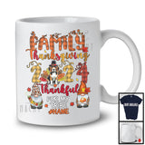 Personalized Custom Name Family Thanksgiving 2024; Thankful Plaid Beagle Turkey Gnomes T-Shirt