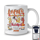 Personalized Custom Name Family Thanksgiving 2024; Thankful Plaid Cat Turkey Gnomes T-Shirt