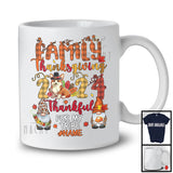 Personalized Custom Name Family Thanksgiving 2024; Thankful Plaid Corgi Turkey Gnomes T-Shirt