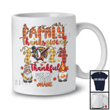 Personalized Custom Name Family Thanksgiving 2024; Thankful Plaid Dabbing Turkey Gnomes T-Shirt