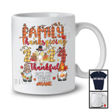 Personalized Custom Name Family Thanksgiving 2024; Thankful Plaid Poodle Turkey Gnomes T-Shirt