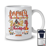 Personalized Custom Name Family Thanksgiving 2024; Thankful Plaid Pug Turkey Gnomes T-Shirt