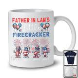 Personalized Custom Name Father in law's Little Firecracker, Proud 4th Of July Fireworks, Patriotic T-Shirt