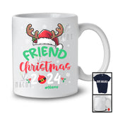 Personalized Custom Name Friend Christmas 2024; Lovely Santa Reindeer Snow; Friends Group T-Shirt