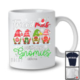 Personalized Custom Name Friendmas With My Gnomies; Amusing Christmas Four Gnomes T-Shirt