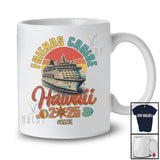 Personalized Custom Name Friends Cruise Hawaii 2025; Joyful Summer Vacation Vintage Retro T-Shirt