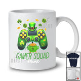 Personalized Custom Name Gamer Squad; Joyful St. Patrick's Day Game Controller Leprechaun T-Shirt