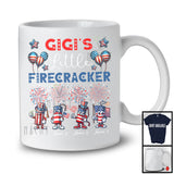 Personalized Custom Name Gigi's Little Firecracker, Proud 4th Of July Fireworks, Patriotic T-Shirt