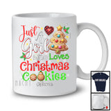 Personalized Custom Name Girl Loves Christmas Cookies; Fantastic Christmas Baker; Snowing T-Shirt