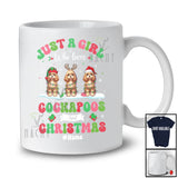 Personalized Custom Name Girl Who Loves Cockapoos Christmas; Amazing X-mas Snow Lights T-Shirt