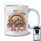 Personalized Custom Name Good Time To Ride Bicycle; Joyful Thanksgiving Three Turkeys Rainbow T-Shirt