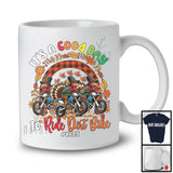 Personalized Custom Name Good Time To Ride Dirt Bike; Joyful Thanksgiving Three Turkeys Rainbow T-Shirt