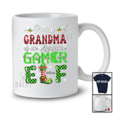 Personalized Custom Name Grandma Of An Awesome Gamer Elf; Proud Mother's Day Christmas Plaid T-Shirt